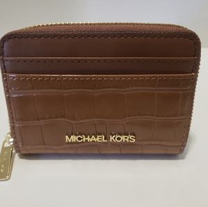 Michael Kors wallet. Cognac Croc motif